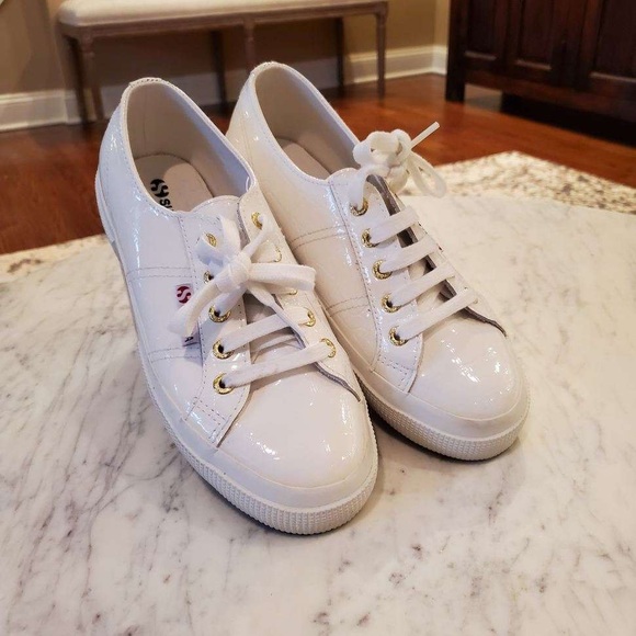 Superga White Patent Leather Sneaker 